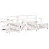 Salon de jardin 7 pcs blanc bois de pin massif 510066510066