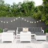 Salon de jardin 7 pcs blanc bois de pin massif 510066510066