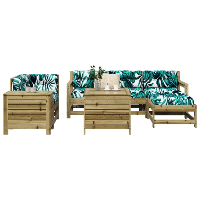 Salon de jardin 7 pcs bois de pin imprégné 510069510069