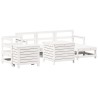 Salon de jardin 7 pcs blanc bois de pin massif 510070510070