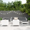 Salon de jardin 7 pcs blanc bois de pin massif 510070510070