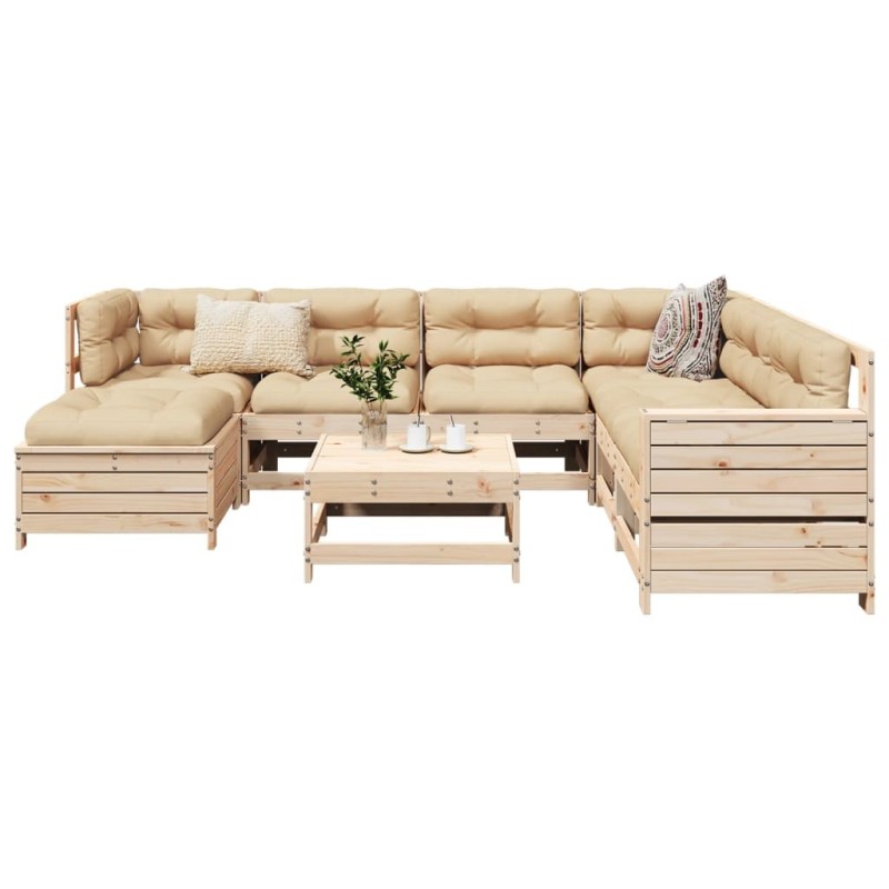 Salon de jardin 8 pcs bois de pin massif 510071510071