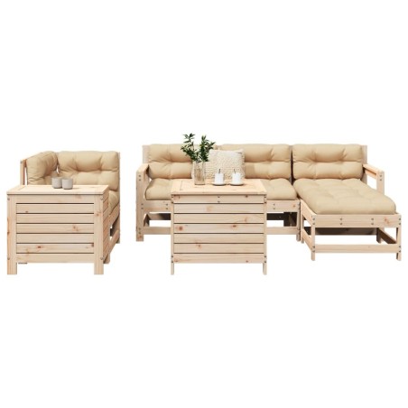 Salon de jardin 7 pcs bois de pin massif 510072510072