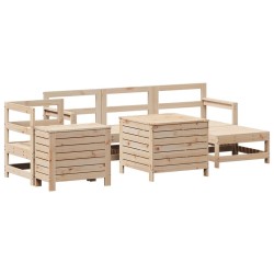 Salon de jardin 7 pcs bois de pin massif 510072510072