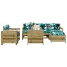 Salon de jardin 7 pcs bois de pin imprégné 510074510074