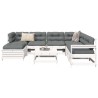 Salon de jardin 8 pcs blanc bois de pin massif 510076510076
