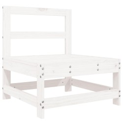 Salon de jardin 8 pcs blanc bois de pin massif 510076510076