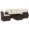 Salon de jardin avec coussins 6 pcs marron résine tressée 510079510079