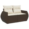 Salon de jardin avec coussins 6 pcs marron résine tressée 510079510079