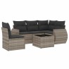 Salon de jardin 6 pcs avec coussins gris clair résine tressée 510080510080