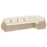 Salon de jardin avec coussins 6 pcs beige résine tressée 510083510083