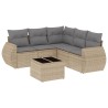Salon de jardin avec coussins 6 pcs beige résine tressée 510085510085