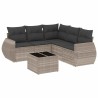 Salon de jardin 6 pcs avec coussins gris clair résine tressée 510087510087