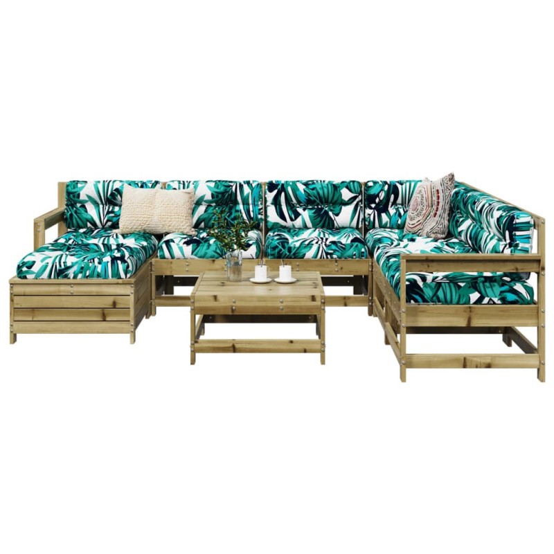 Salon de jardin 8 pcs bois de pin imprégné 510090510090