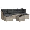Salon de jardin avec coussins 7 pcs gris clair résine tressée 510091510091