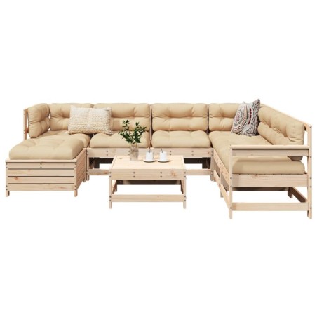 Salon de jardin 8 pcs bois de pin massif 510093510093