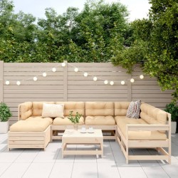 Salon de jardin 8 pcs bois de pin massif 510093510093