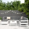 Salon de jardin 8 pcs blanc bois de pin massif 510094510094