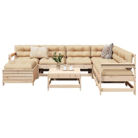 Salon de jardin 8 pcs bois de pin massif 510099510099