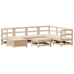Salon de jardin 8 pcs bois de pin massif 510102510102