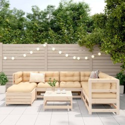 Salon de jardin 8 pcs bois de pin massif 510102510102