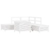 Salon de jardin 6 pcs blanc bois de pin massif 510105510105