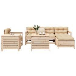 Salon de jardin 7 pcs bois de pin massif 510106510106
