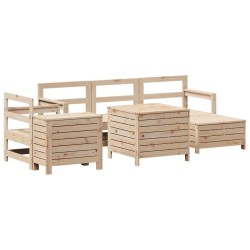 Salon de jardin 7 pcs bois de pin massif 510106510106