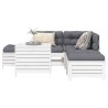 Salon de jardin 6 pcs blanc bois de pin massif 510107510107