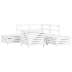 Salon de jardin 6 pcs blanc bois de pin massif 510107510107