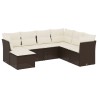 Salon de jardin avec coussins 7 pcs marron résine tressée 510110510110