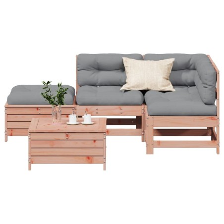 Salon de jardin 5 pcs avec coussins bois massif douglas 510111510111