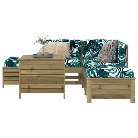 Salon de jardin 6 pcs bois de pin imprégné 510112510112