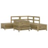 Salon de jardin 6 pcs bois de pin imprégné 510112510112