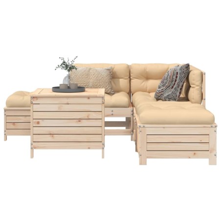 Salon de jardin 6 pcs bois de pin massif 510114510114