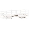 Salon de jardin 7 pcs Blanc Bois de pin massif 510117510117