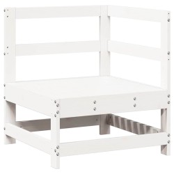 Salon de jardin 7 pcs Blanc Bois de pin massif 510117510117