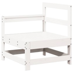 Salon de jardin 7 pcs Blanc Bois de pin massif 510117510117