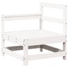 Salon de jardin 7 pcs Blanc Bois de pin massif 510117510117