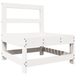 Salon de jardin 7 pcs Blanc Bois de pin massif 510117510117