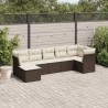 Salon de jardin avec coussins 7 pcs marron résine tressée 510118510118