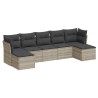 Salon de jardin avec coussins 7 pcs gris clair résine tressée 510119510119