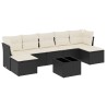 Salon de jardin 8 pcs avec coussins noir résine tressée 510121510121