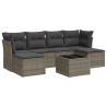 Salon de jardin avec coussins 7 pcs gris résine tressée 510123510123