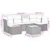 Salon de jardin avec coussins 7 pcs gris résine tressée 510123510123