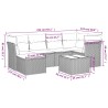Salon de jardin avec coussins 7 pcs marron résine tressée 510124510124