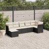 Salon de jardin 7 pcs avec coussins noir résine tressée 510127510127