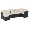Salon de jardin 7 pcs avec coussins noir résine tressée 510127510127
