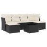 Salon de jardin 7 pcs avec coussins noir résine tressée 510128510128