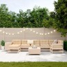 Salon de jardin 9 pcs bois de pin massif 510130510130
